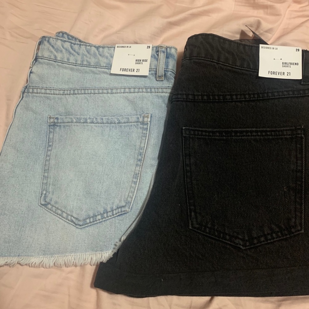 2 pairs of Forever 21 denim shorts NWT